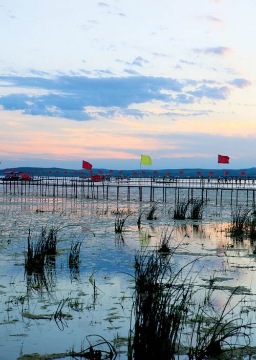 Sunset over Hulun Lake
